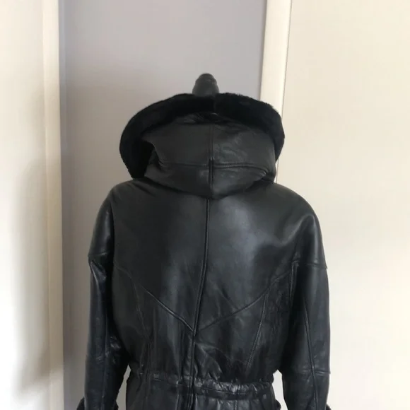Miropa leather hooded coat - Picture 8 of 13